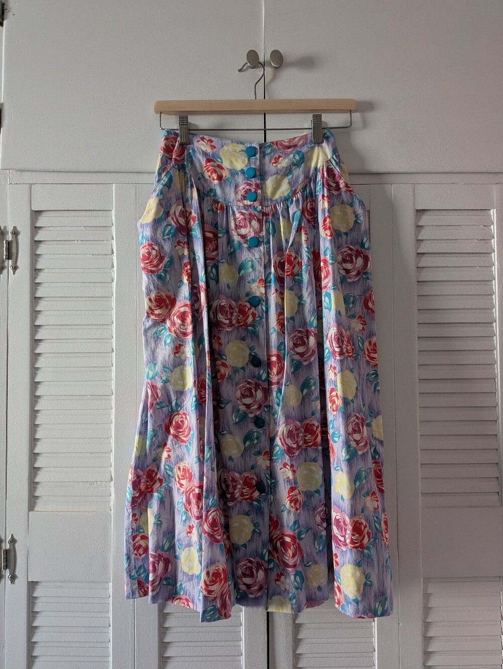 Vintage Floral Skirt With Pockets